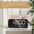 Alarm Clock with Radio Led Digital 12/24hr Snooze Wake Up Clock White