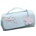 Green Cherry Blossom Pencil Case Pu Leather Pencil Case Pencil Case