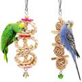 Bird Parrot Toys Wooden Hanging Swing Hammock Chewing Standing
