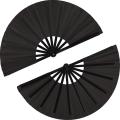 2 Pieces Large Folding Fan Nylon Cloth Handheld Hand Fan