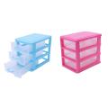 Mini Translucent Drawer Type Plastic Storage Box(blue 3 Layers)