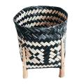 3x Plant Stand Hand Woven Rattan Straw Basket for Plant Pots Stands