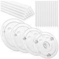 20pieces White Plastic Cake Sticks Support Rods with Separator Plates