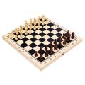 Magnetic Wooden Chess and Checkers Set for Kids and Adults Beginner