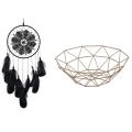 Black Feather Lace Dream Catchers for Wall Hanging Decorations