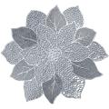 Table Mats Hollow Out Hibiscus Flower Place Mats for Table Silver