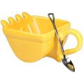 330ml Excavator 3d Coffee Cup, Design Coffee Cup with Scoop -yellow