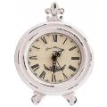 Vintage Table Clock Wood Small White Desk Clock Battery Operated