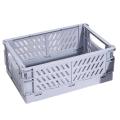 Collapsible Plastic Folding Storage Box Cosmetic Container Gray