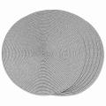 Round Braided Placemats Set Of 6 Table Mats 15 Inch(light Grey)