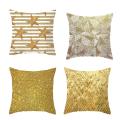 4pieces Gilt Pattern Digital Printing Pillowcase Sofa Car Home Decor Gold