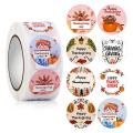 1000pcs 25mm 8 Pattern Thanksgiving Day Stickers for Party Supplies