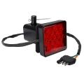 Red 15 Led 2 Inch Trailer Truck Hitch Tow Haul Receiver Cover Brake