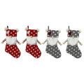 Christmas Stockings, 4 Pack Faceless Elderly Home New Year Candy Gift