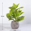 Simulation Green Plant Potted Cement Bonsai Desktop Decorations, B