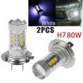 2pcs Car Lamps H7 Led Bulb Fog Lights Car 12v 6000k Led Light Bulbs