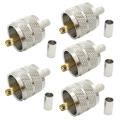 5pcs Crimping Coaxial Rf Connector for Rg58/u Lmr195 Coaxial Cable