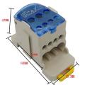 2pcs Ukk80a Wire Splitter, 1 In 6 Out Din Rail Distribution Box