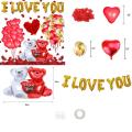 Valentine's Day Heart Balloons Kit with 1000 Pcs Dark-red Silk Rose