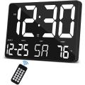Digital Clock Large Display, Led Wall Clock for Home Office A