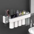 Toothbrush Holder Automatic Toothpaste Squeezer(4 Cup)