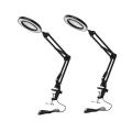 Led Magnifying Lamp with Clamp,3 Color Modes,5 Diopter Glass Lens