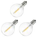 3pcs G40 Led Light Bulbs, E12 Screw Base for Solar String Lights