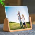 U-shaped Acrylic Photo Frame Solid Wood for Office/bedroom-6 Inch