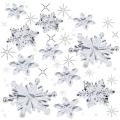 45 Pcs Clear Snowflakes/acrylic Snow Theme Pendant for Christmas Tree