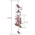 Bird Wind Chimes Metal with 4 Aluminum Tubes 6 Bells for Home