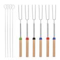 10pcs Set Outdoor Bbq Retractable 430 Stainless Steel Barbecue Fork