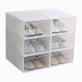 6-piece Candy Color Shoe Box, Transparent Plastic Shoe Storage White