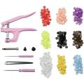 100 Sets 9 Color Plastic Snap Buttons with Snaps Pliers Tool Kit