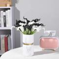 20pcs Calla Lily Wedding Bouquet Pu for Home Decor(black and White)