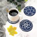 6pcs Drink Coasters,round Silicone Rubber Cup Pad with Storage Box