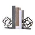 2 Pack Geometric Bookend for Lightweight Books Or Organizer,black