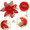 Christmas Artificial Flowers for Wedding Party Decoration,gold+red