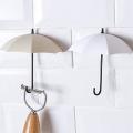 3pcs Umbrella Shaped Key Hanger Non-stick Hook Wall Holder Hooks