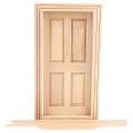 1/12 Dollhouse Wood External Door Unpainted Diy Dollhouse Accessories