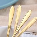 8pcs Cute Stainless Steel Flower Teaspoon Dessert Coffee Spoon Gold