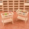 1:12 Dollhouse Wood Flower Stand Mini Doll House Furniture Model,no.1