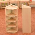Dollhouse Miniature Wooden Multi Layer Storage Corner Cabinet Model