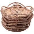 Natural Handmade Woven Bamboo Rattan Coasters for Drinks