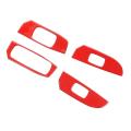 Window Lift Switch Button Panel Cover for Ram 18-22, Red Carbon Fiber