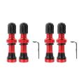 4pcs Bicycle Schrader A/v Valves 40mm for Mtb Tubeless Rims,red