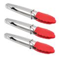 Small Tongs with Silicone Tips 7 Inch Kitchen Tongs  Set Of 3