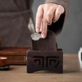 Ebony Round Wooden Square Chinese Style Tea Accessories Set D