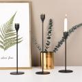 Modern Gold with Black Metal Candle Holders Wedding Home Decor,d