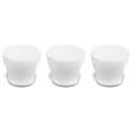 Plastic Plant Flower Pot with Tray Round White Upper Caliber 17cm