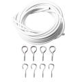 Curtain Wire and Hooks Set, 3 Meters Net Curtain Wirewith 8pcs Hooks